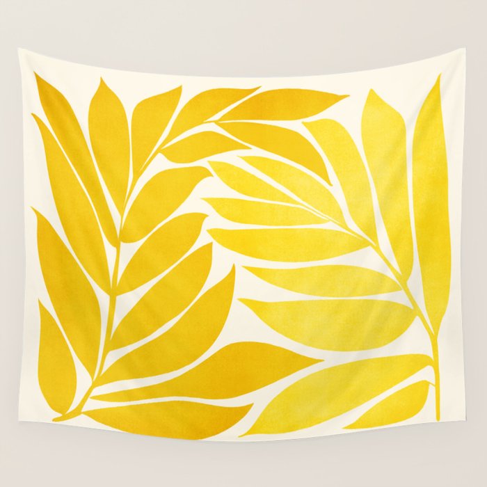 Mid Mod Vines in Yellow Wall Tapestry Gallery Image 4