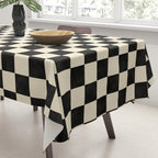 Checkers - Black and Cream Tablecloth Gallery Image 3