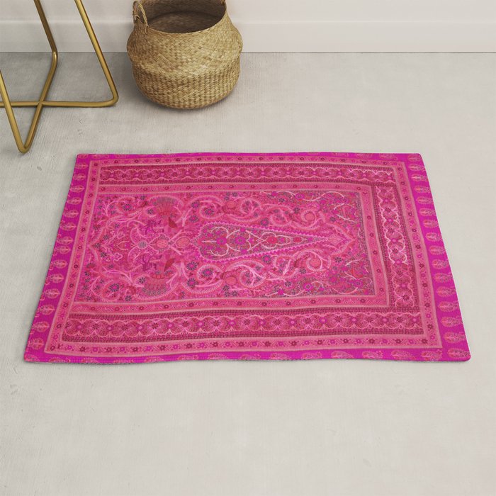 Vintage Iran Rug Bright Pink Rug Gallery Image 1