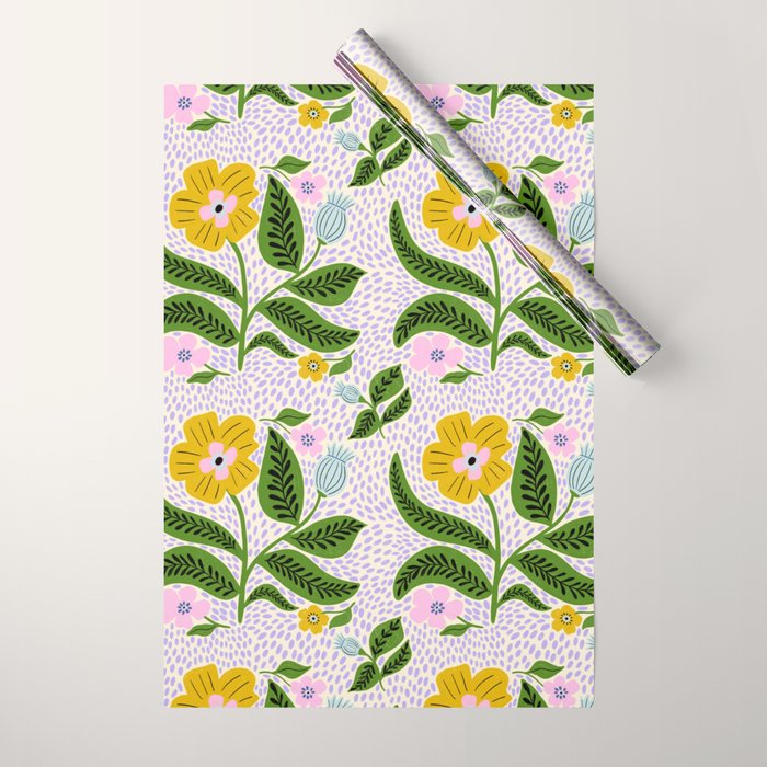 Retro Groovy Flower  Wrapping Paper Gallery Image 1