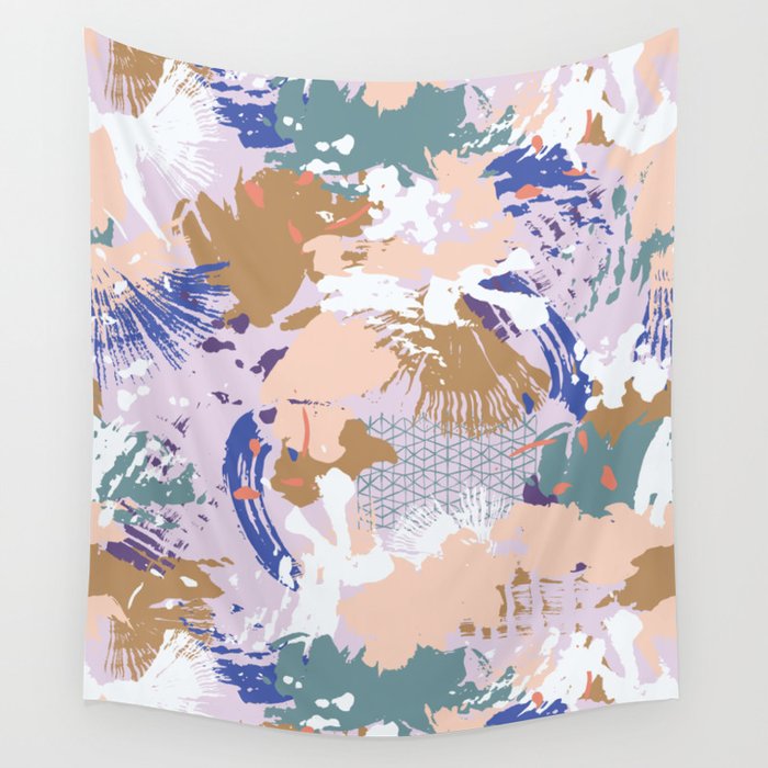Abstract brush stroke madness Wall Tapestry Gallery Image 4
