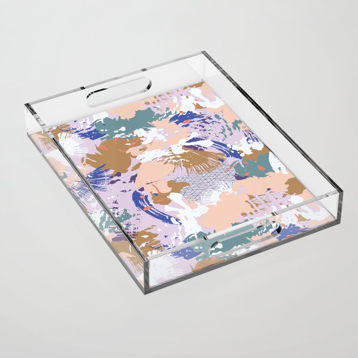 Abstract brush stroke madness Acrylic Tray Gallery Image 1