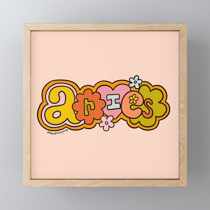 Aries Doodle Letters Mini Art Print Gallery Image 1