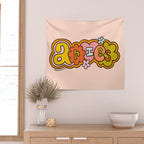 Aries Doodle Letters Wall Tapestry Gallery Image 2