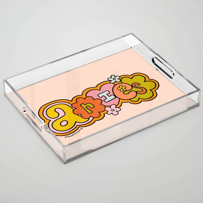 Aries Doodle Letters Acrylic Tray Gallery Image 1