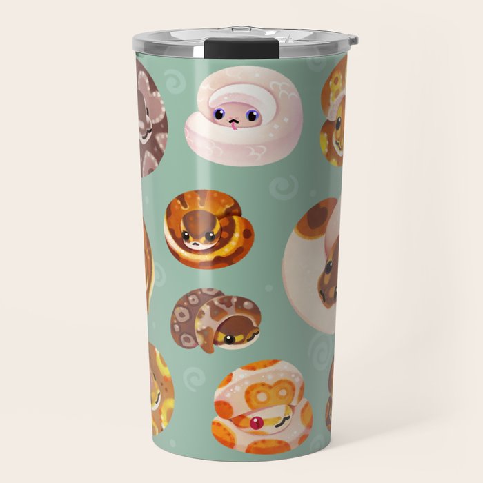 Shy ball pythons - green Travel Mug Gallery Image 1