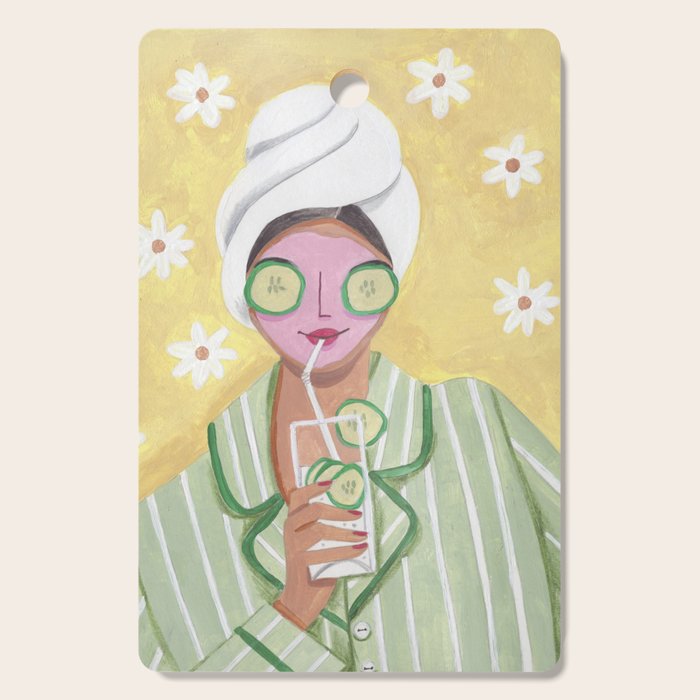 Woman wellness relax time Cutting Board Gallery Image 1