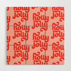 Holly Jolly Pattern Wood Wall Art Gallery Image 1