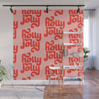 Holly Jolly Pattern Wall Mural Gallery Image 1