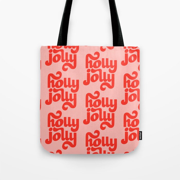 Holly Jolly Pattern Tote Bag Gallery Image 1