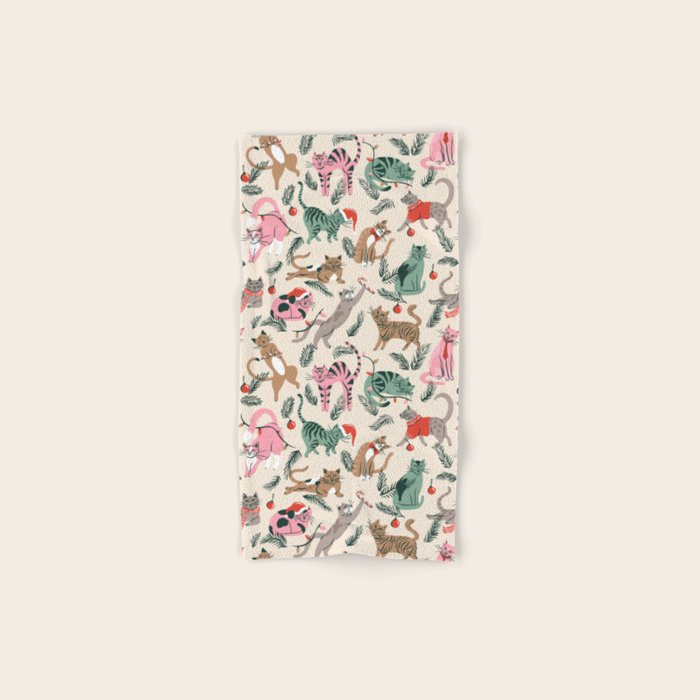 Silly Christmas Cats Bath Towel Gallery Image 1