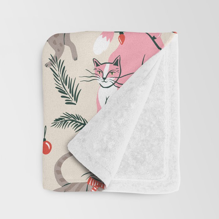 Silly Christmas Cats Throw Blanket Gallery Image 3