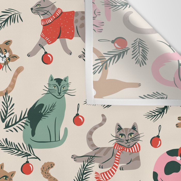 Silly Christmas Cats Wall Tapestry Gallery Image 3