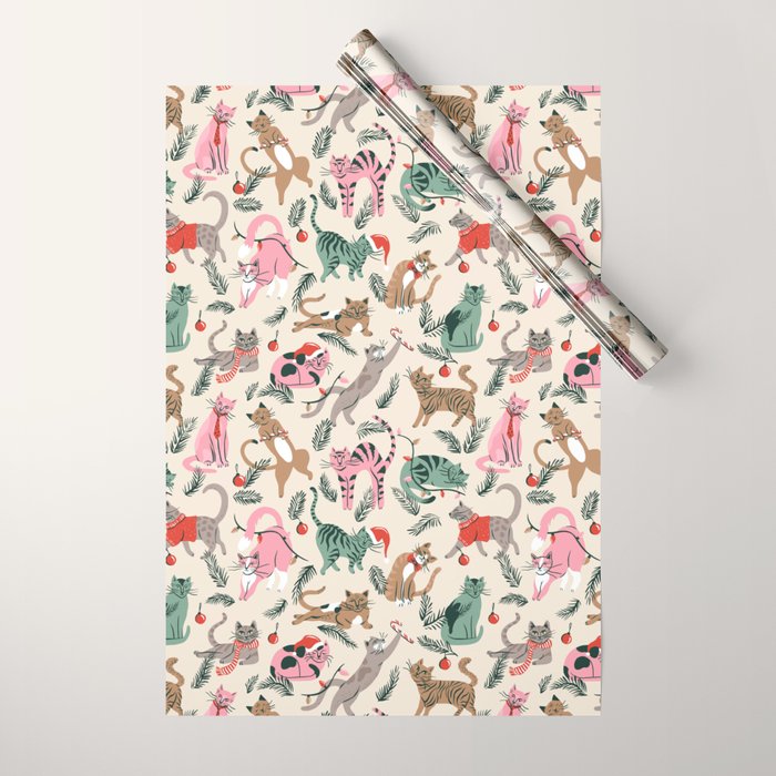 Silly Christmas Cats Wrapping Paper Gallery Image 1