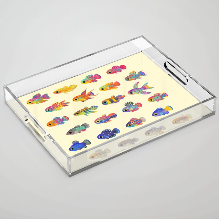 Killifish! - yellow Acrylic Tray Gallery Image 1