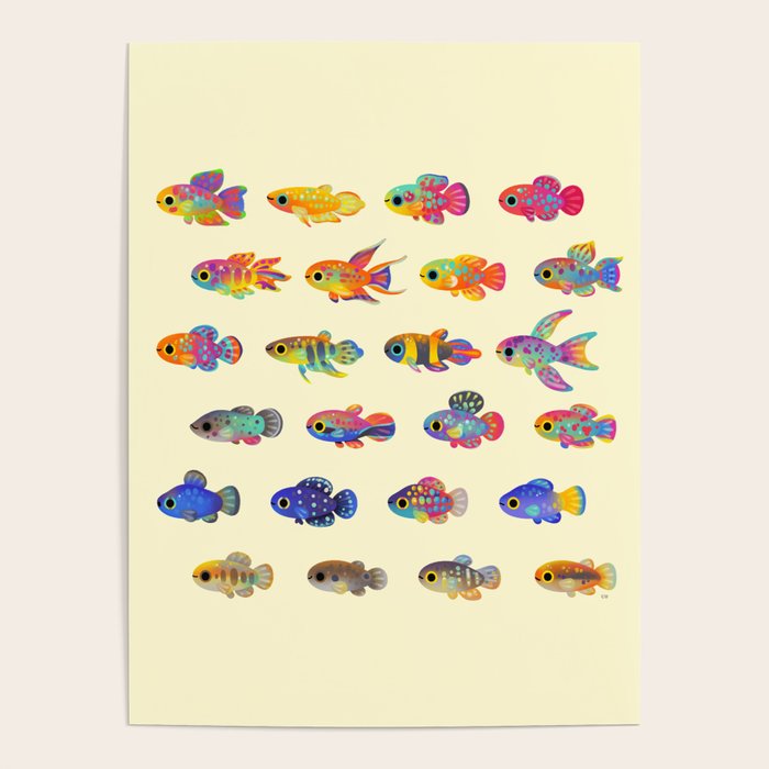 Killifish! - yellow Poster Gallery Image 4