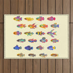 Killifish! - yellow Outdoor Rug Gallery Image 1