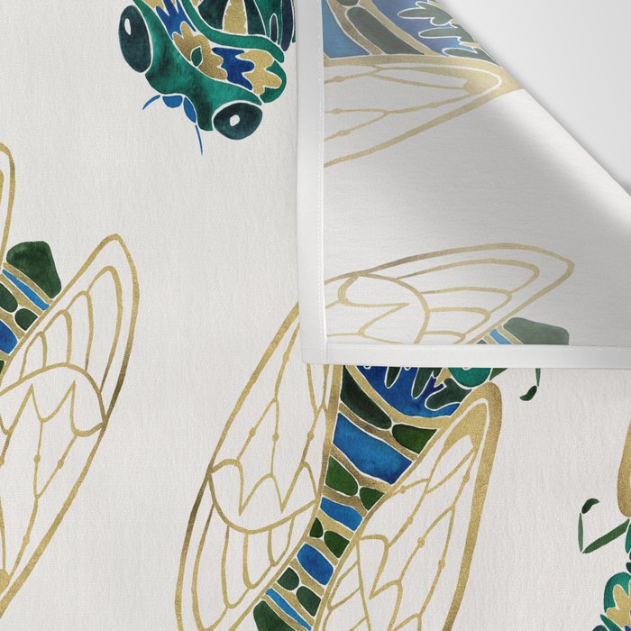 Green & Gold Cicada Wall Tapestry Gallery Image 3