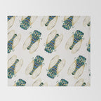 Green & Gold Cicada Throw Blanket Gallery Image 2