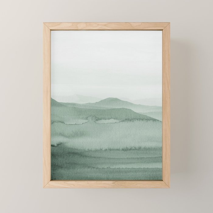 Abstract 1 Watercolor Sage Green Art Print By LandSartprints Mini Art Print Gallery Image 1