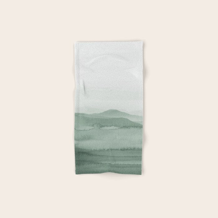 Abstract 1 Watercolor Sage Green Art Print By LandSartprints Bath Towel Gallery Image 1