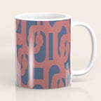Mid Century Modern Loops Pattern in Maroon and Navy Blue Coffee Mug Gallery Image 1