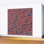 Mid Century Modern Loops Pattern in Maroon and Navy Blue Wall Mural Gallery Image 2