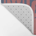 Mid Century Modern Loops Pattern in Maroon and Navy Blue Bath Mat Gallery Image 2