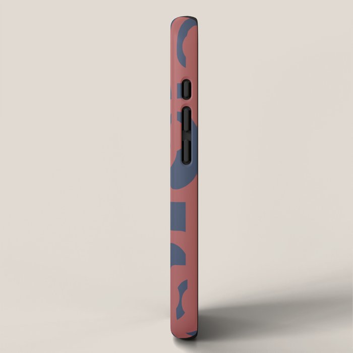 Mid Century Modern Loops Pattern in Maroon and Navy Blue iPhone Case Gallery Image 2