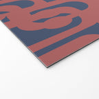 Mid Century Modern Loops Pattern in Maroon and Navy Blue Welcome Mat Gallery Image 2