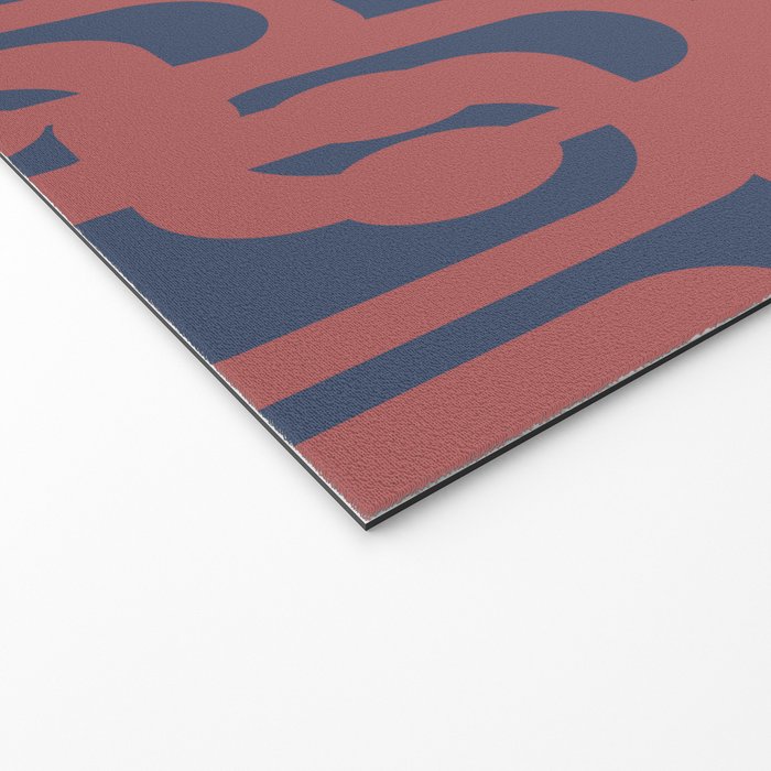Mid Century Modern Loops Pattern in Maroon and Navy Blue Welcome Mat Gallery Image 2