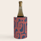 Mid Century Modern Loops Pattern in Maroon and Navy Blue Wine Chiller Gallery Image 2