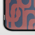 Mid Century Modern Loops Pattern in Maroon and Navy Blue Laptop Sleeve Gallery Image 3