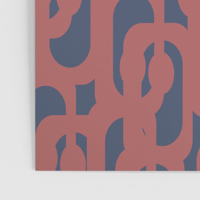 Mid Century Modern Loops Pattern in Maroon and Navy Blue Poster Gallery Image 3