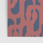Mid Century Modern Loops Pattern in Maroon and Navy Blue Poster Gallery Image 3