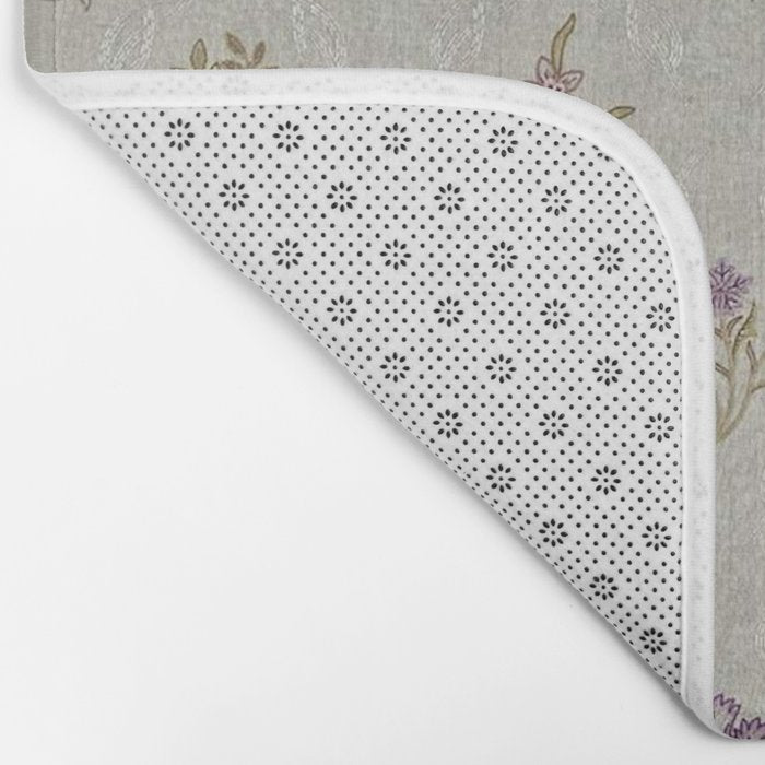 William Morris Kelmscott Trellis Linen Aubergine Bath Mat Gallery Image 2