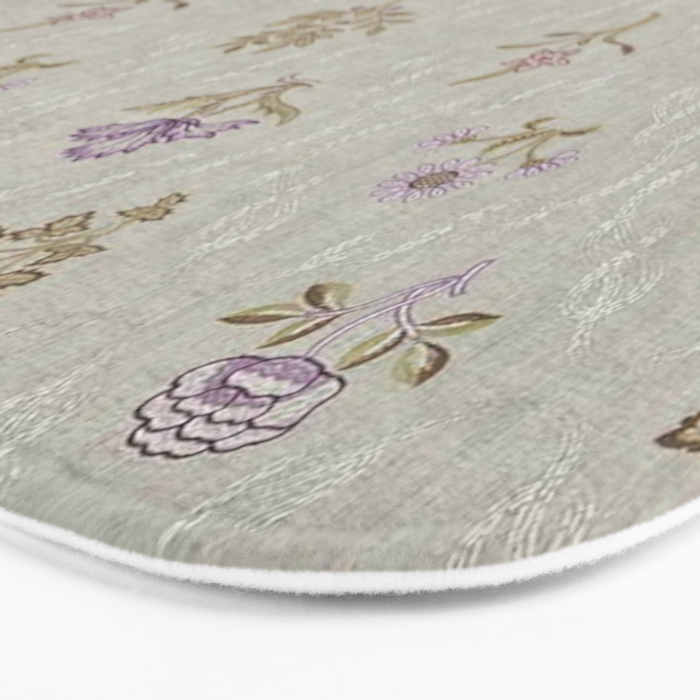 William Morris Kelmscott Trellis Linen Aubergine Bath Mat Gallery Image 3
