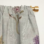 William Morris Kelmscott Trellis Linen Aubergine Window Curtain Gallery Image 2