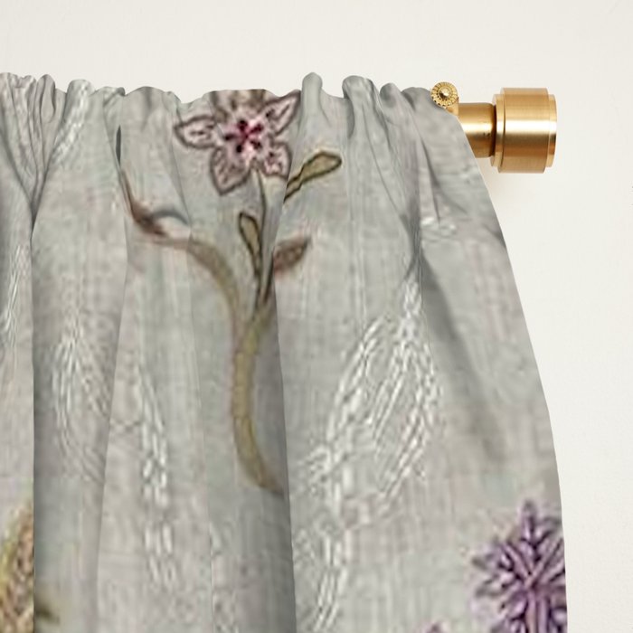 William Morris Kelmscott Trellis Linen Aubergine Window Curtain Gallery Image 2