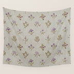 William Morris Kelmscott Trellis Linen Aubergine Wall Tapestry Gallery Image 4