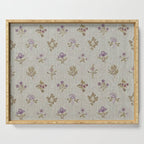 William Morris Kelmscott Trellis Linen Aubergine Serving Tray Gallery Image 1