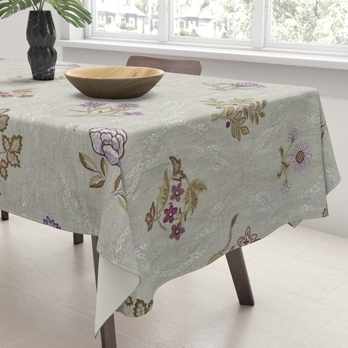 William Morris Kelmscott Trellis Linen Aubergine Tablecloth Gallery Image 3