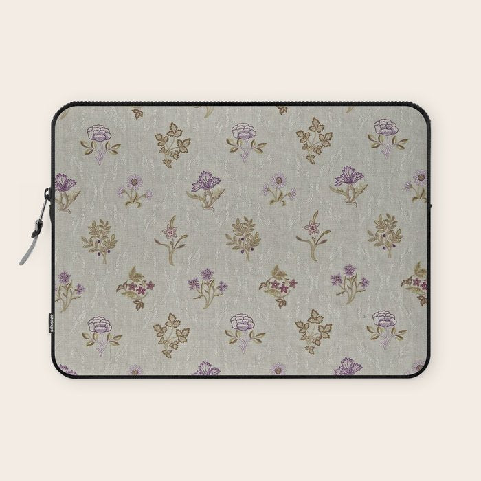 William Morris Kelmscott Trellis Linen Aubergine Laptop Sleeve Gallery Image 1