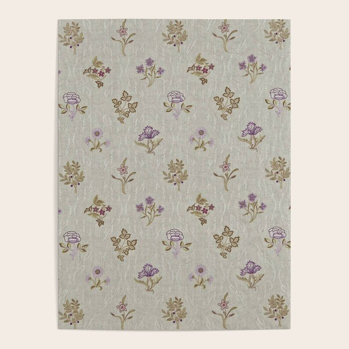 William Morris Kelmscott Trellis Linen Aubergine Poster Gallery Image 4