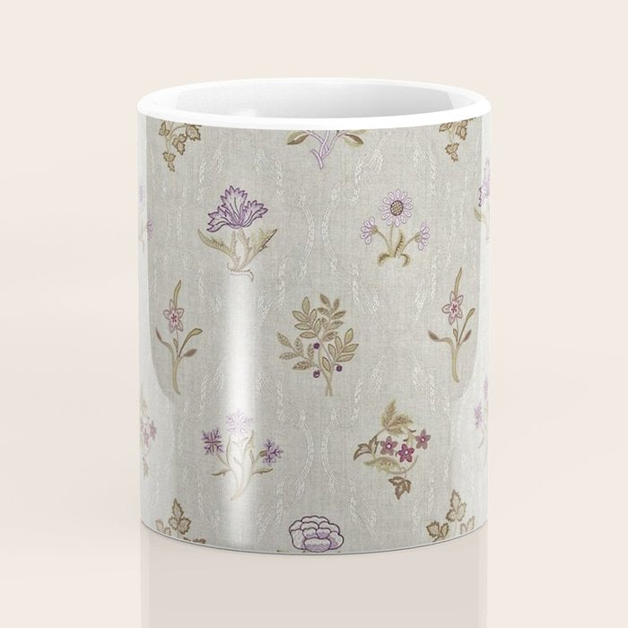 William Morris Kelmscott Trellis Linen Aubergine Coffee Mug Gallery Image 4
