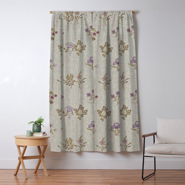 William Morris Kelmscott Trellis Linen Aubergine Window Curtain Gallery Image 5