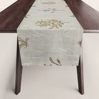 William Morris Kelmscott Trellis Linen Aubergine Table Runner Gallery Image 1