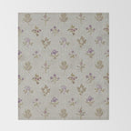 William Morris Kelmscott Trellis Linen Aubergine Throw Blanket Gallery Image 2