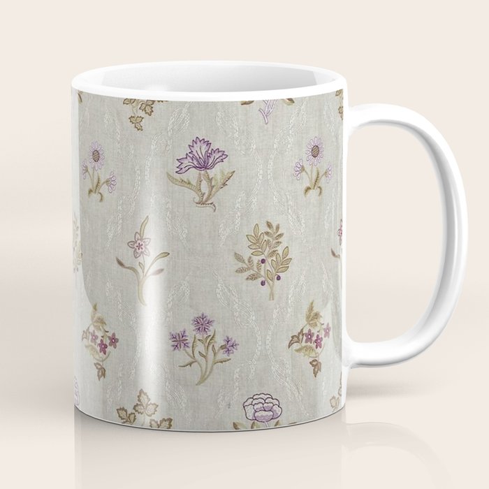 William Morris Kelmscott Trellis Linen Aubergine Coffee Mug Gallery Image 1