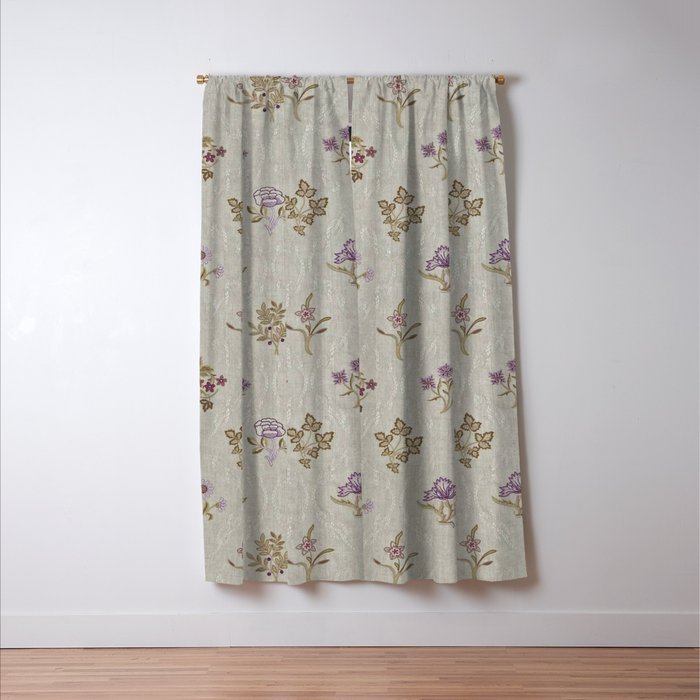 William Morris Kelmscott Trellis Linen Aubergine Window Curtain Gallery Image 3